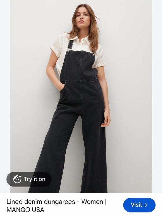 Mango Denim - MANGO Black Denim Overalls